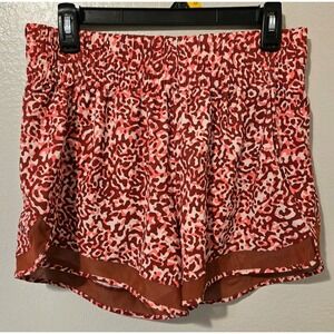 Athleta Mesh Racer High Rise Shorts With Liner Clouded Leopard Orchard Medium